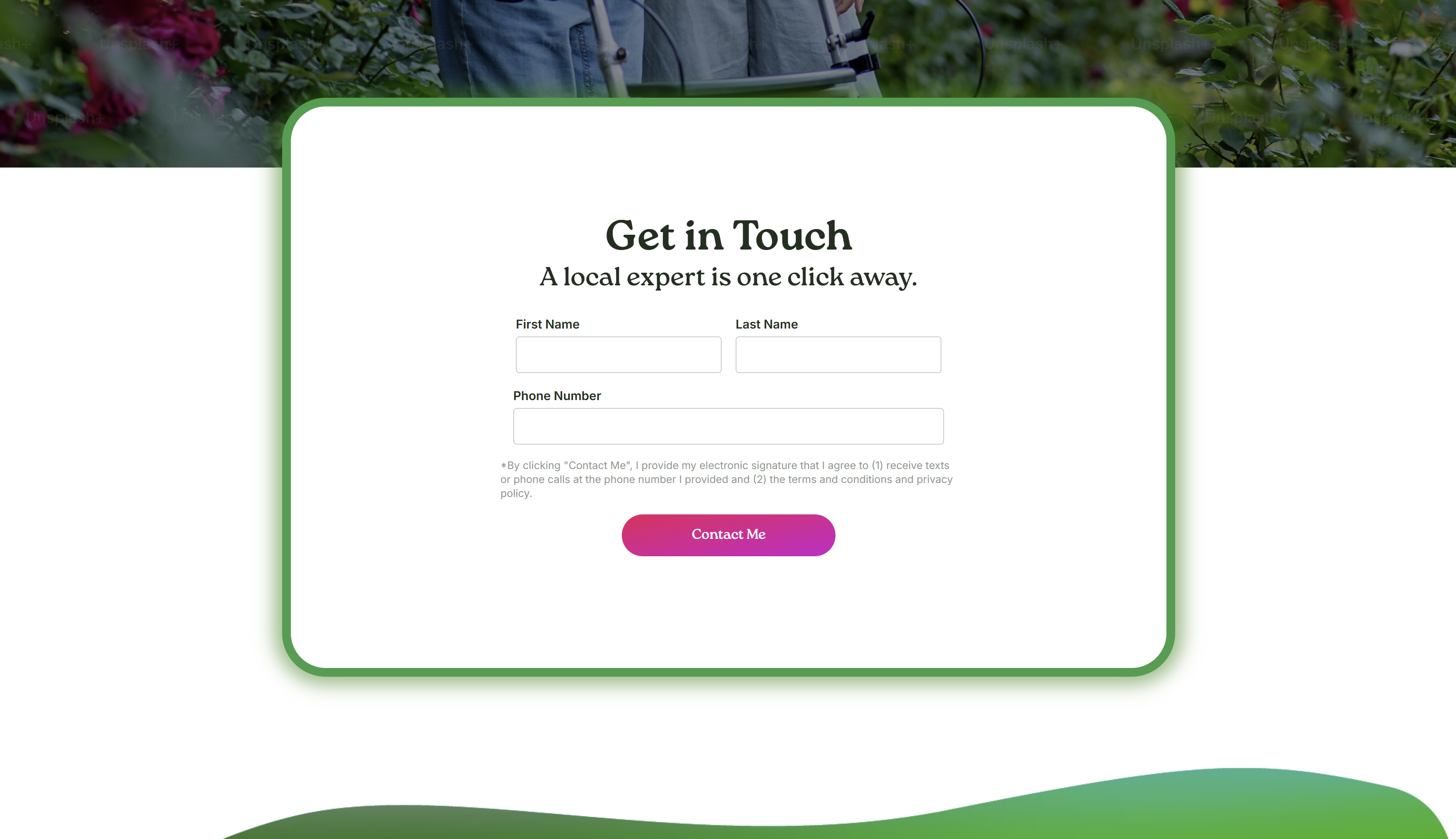 Senior Care Locals contact form